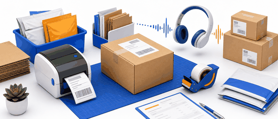 Seller Ship Guide themed Audible listening scene